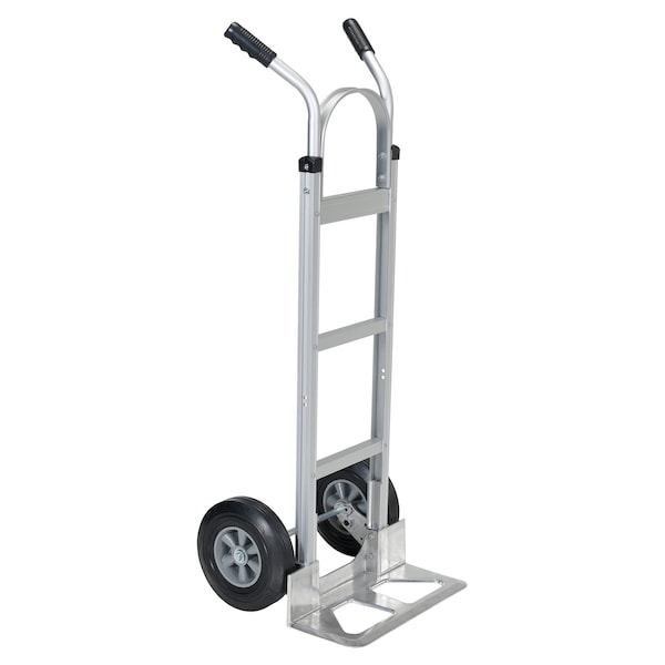 Vestil Silver 2 Handle Aluminum Hand Truck Rubber Aluminum Plate 500 lb DHHT-500A-ANP-HR - main